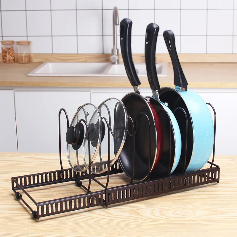 Support de rangement extensible pour casseroles, 10 séparateurs